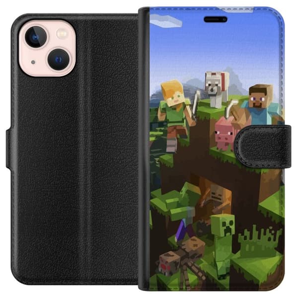 Kompatibelt Plånboksfodral till Apple iPhone 13 mini MineCraft