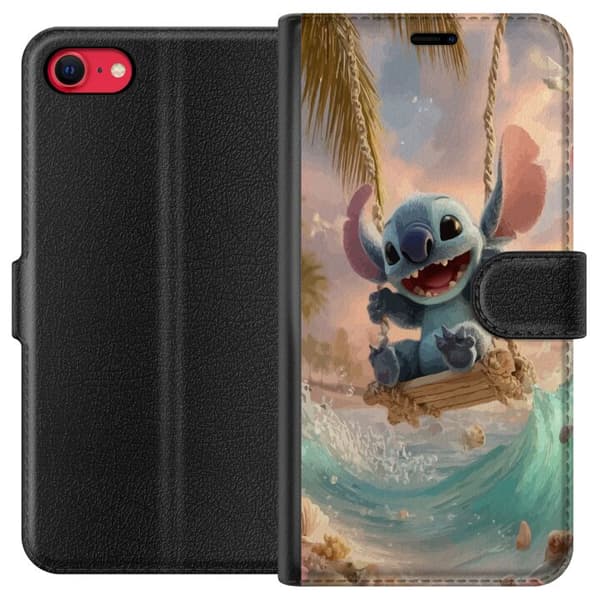 Kompatibel Tegnebogsetui til Apple iPhone SE (2022) Disney Stitch blå alien sød figur samlerobjekt