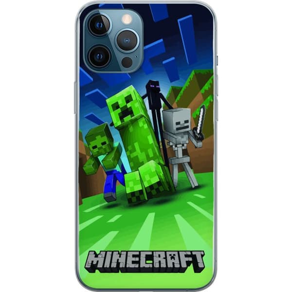 Kompatibelt Mobildeksel til Apple iPhone 12 Pro Max Minecraft Creeper mobilskal i klassisk grön pixelstil