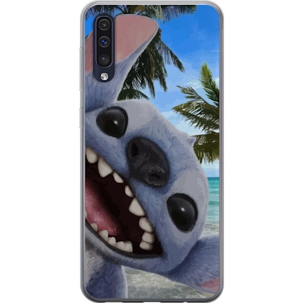 Samsung Galaxy A50 Läpinäkyvä kuori Stitch-matkapuhelinkotelo, jossa on suloiset ystävyysmaalaukset.