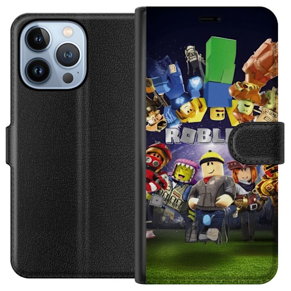 Apple iPhone 13 Pro Plånboksfodral Roblox Värld – Gamingäventyr för Barn & Ungdomar