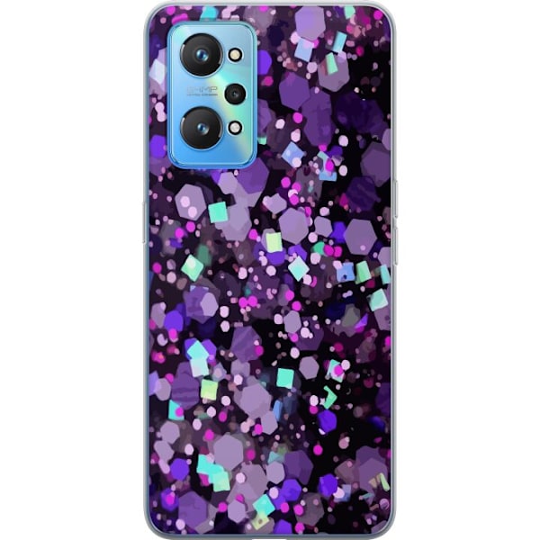 Realme GT Neo2 Gennemsigtig cover Lilla Glitter