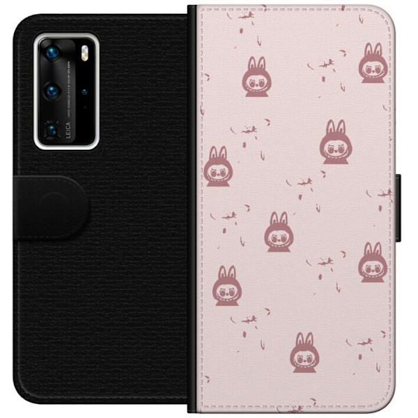 Huawei P40 Pro Lompakkokotelo Labubu Neon Pop - Neonvärinen p