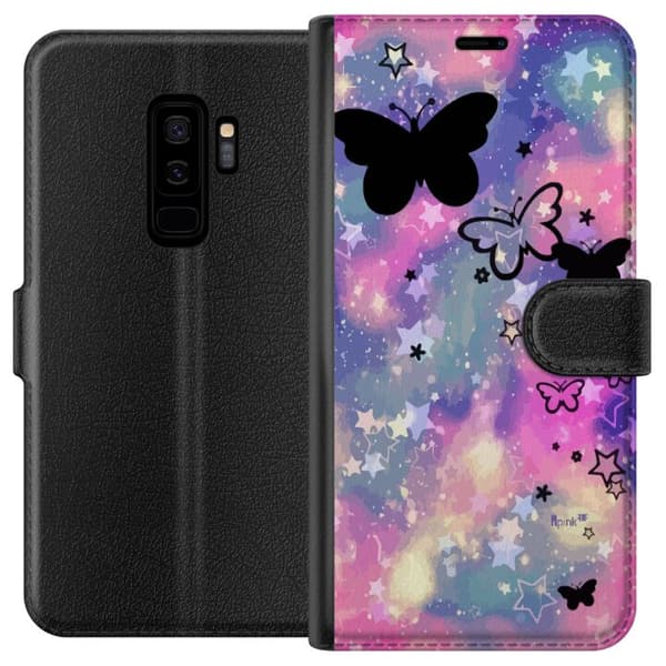 Kompatibel Tegnebogsetui til Samsung Galaxy S9+ sommerfugle