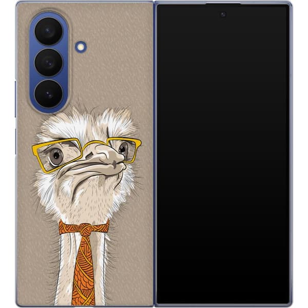 Kompatibelt Mobildeksel til Samsung Galaxy Z Fold7 Beige strutseprofessor beige