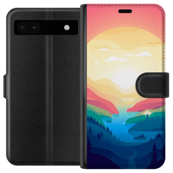 Kompatibelt Lommeboketui til Google Pixel 6a Godishorisont flerfarget