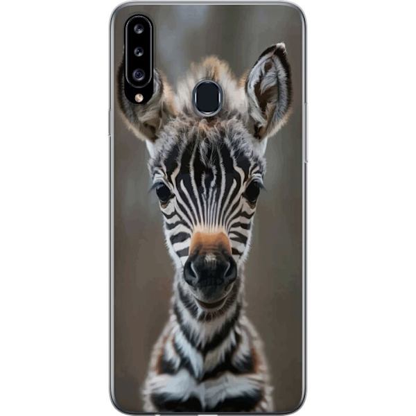 Samsung Galaxy A20s Genomskinligt Skal Giraff Djurmotiv Afrika Natur Grafiskt Motiv Savann Vilda Djur Populär Väggkonst Exotiskt Tema
