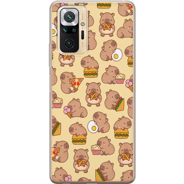 Xiaomi Redmi Note 10 Pro Genomskinligt Skal Kawaii capybara mobilskal med flera söta figurer