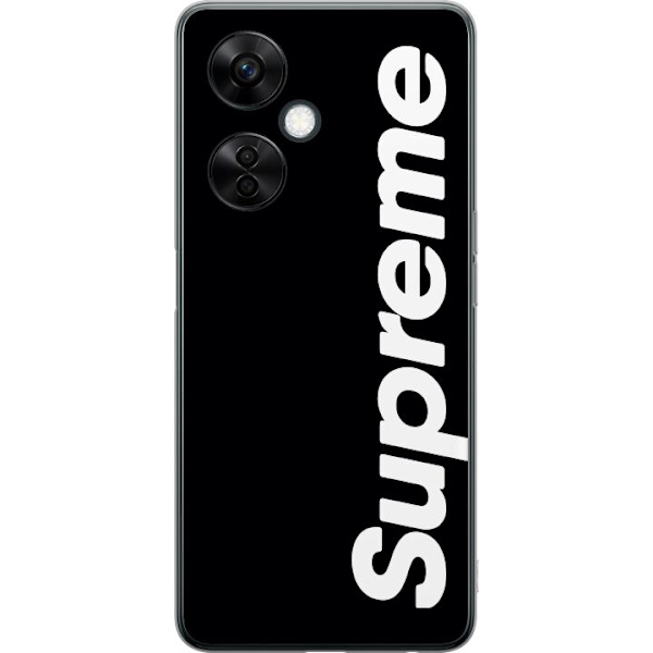 OnePlus Nord CE3 Gennemsigtig cover Supreme Sort Hvid Streetwear Design Klassisk Modeikon Trend Urban Stil Grafiskt Motiv Populær