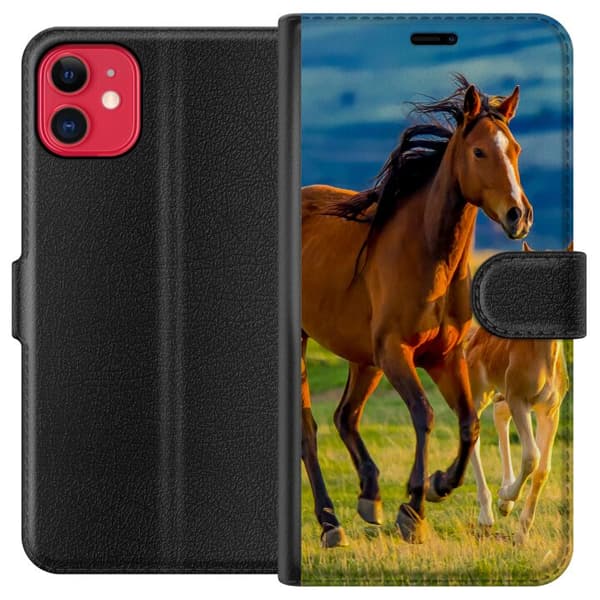 Kompatibel Tegnebogsetui til Apple iPhone 11 Løbende heste