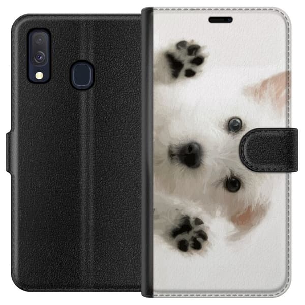 Kompatibel Tegnebogsetui til Samsung Galaxy A40 Hund