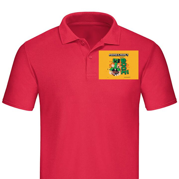 Poloshirt til Voksen | Elegant Poloshirt Minecraft Boom Rød X-Large