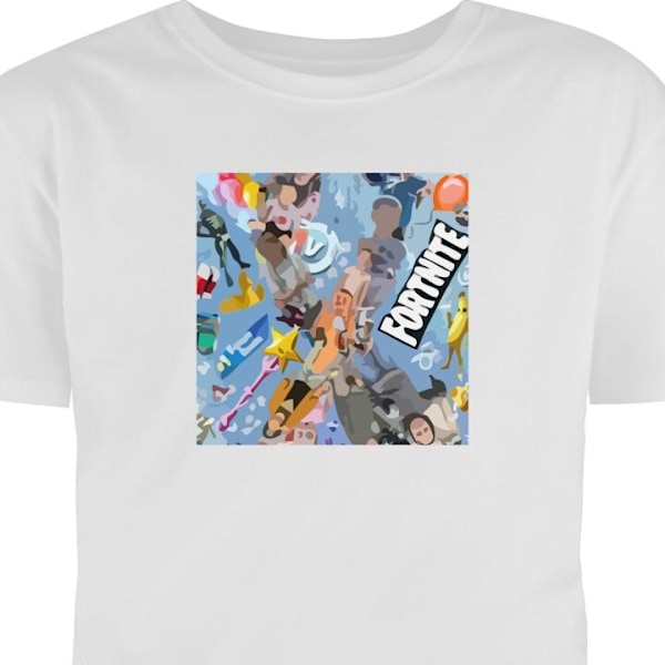 Barn-T-shirt | Bekväm T-shirt för Barn Fortnite vit 1-2 År