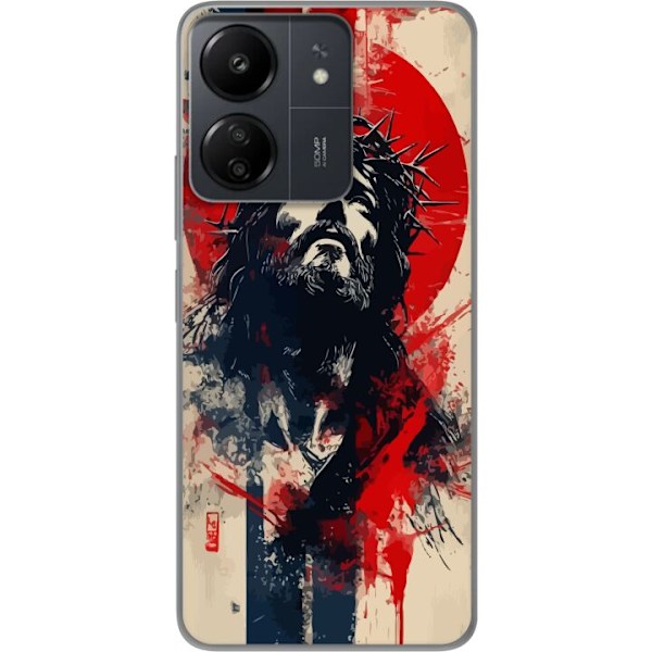 Xiaomi Redmi 13C Genomskinligt Skal Jesus med kors – kristet motiv med stark symbolik om tro och hopp