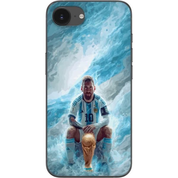 Kompatibelt Mobildeksel til Apple iPhone 16e Lionel Messi Världsmästare blå