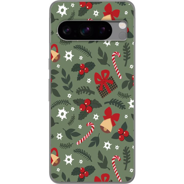 Google Pixel 8 Pro Gennemsigtig cover Glædelig Jul mønster