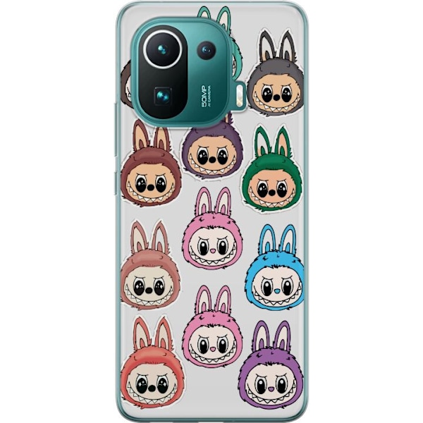 Xiaomi Mi 11 Pro Gjennomsiktig deksel Labubu Macaron Monster -