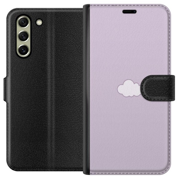 Samsung Galaxy S21 FE 5G Lompakkokotelo Lila Pilvi - minimalistinen pilvi lila taustalla