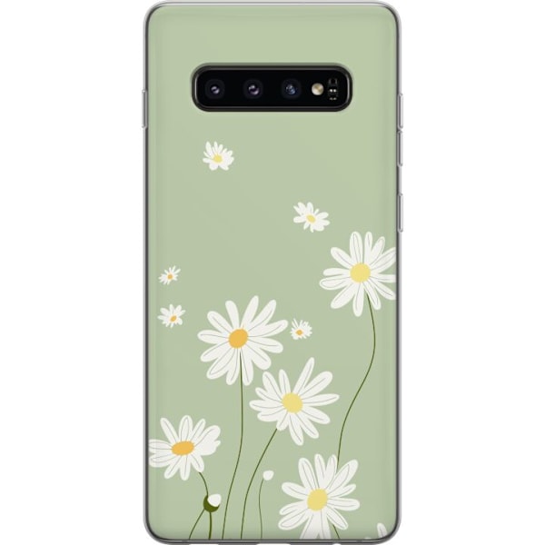Samsung Galaxy S10 Genomskinligt Skal Prästkragar – blommigt mönster i svensk sommarstil