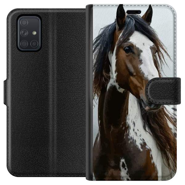 Samsung Galaxy A71 Lompakkokotelo Hevonen Eläimet Aihe Graafinen Suunnittelu Luonto Vahva Aihe Suosittu Taide Eläinten Teema Ratsastus