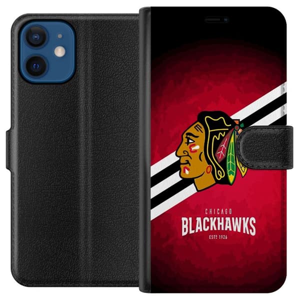Kompatibel Tegnebogsetui til Apple iPhone 12 mini Chicago Blackhawks (NHL)