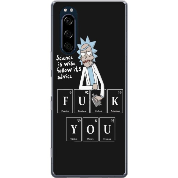 Sony Xperia 5 Genomskinligt Skal Rick and Morty Fu*k You