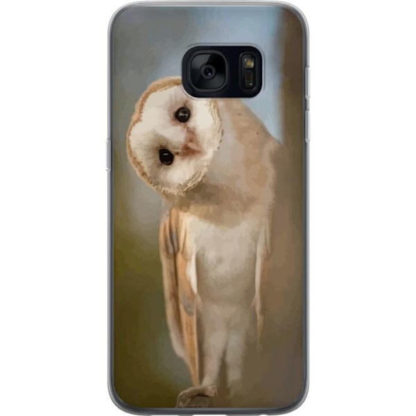Samsung Galaxy S7 Gennemsigtig cover Ugle Nysgerrig Blik Fuglemotiv Skov Natur Grafisk Design Populært Motiv Dyr Tema Dekoration