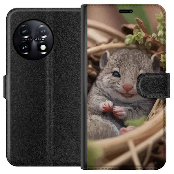 OnePlus 11 Tegnebogsetui Rotte Smilende Dyremotiv By Motiv Urban Grafisk Design Populært Sjovt Motiv Kunstart Stil