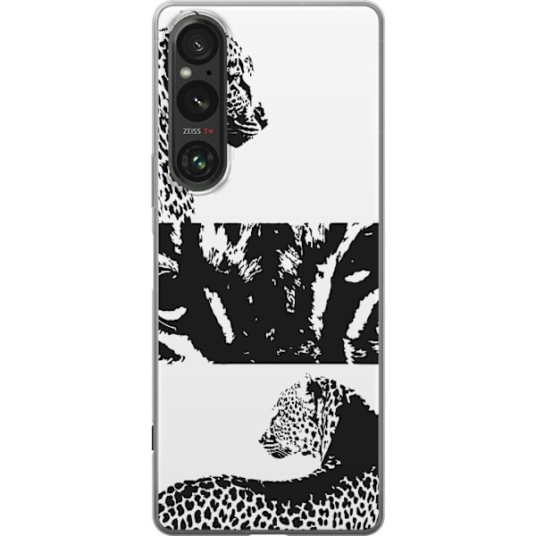 Sony Xperia 1 V Läpinäkyvä kuori Leopard Faces