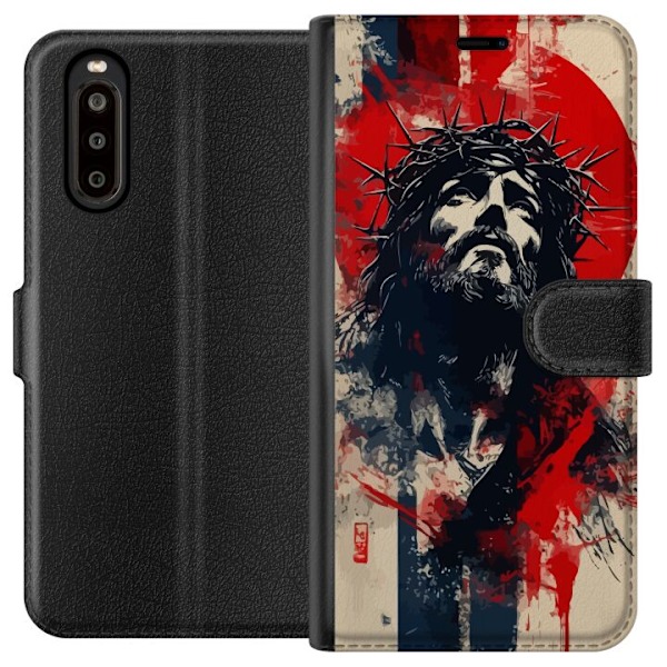 Sony Xperia 10 II Lommeboketui Jesus med kors - kristent motiv