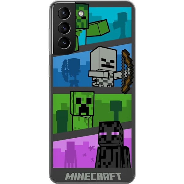 Samsung Galaxy S21+ 5G Läpinäkyvä kuori Minecraft