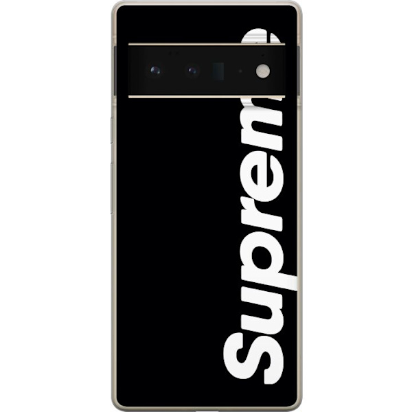 Google Pixel 6 Pro Läpinäkyvä kuori Supreme Musta Valkoinen Streetwear Suunnittelu Klassinen Muoti-ikoni Trendi Urbani Tyyli Graafinen Motiivi Suos