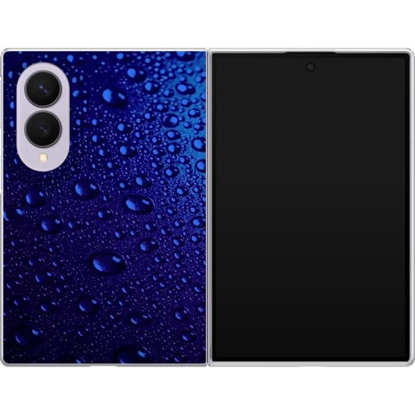 Kompatibelt Mobildeksel til Samsung Galaxy Z Fold8 Abstrakt nærbilde med blå vanndråper mot mørkeblå bakgrunn blå