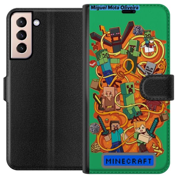 Kompatibelt Plånboksfodral till Samsung Galaxy S21 Minecraft