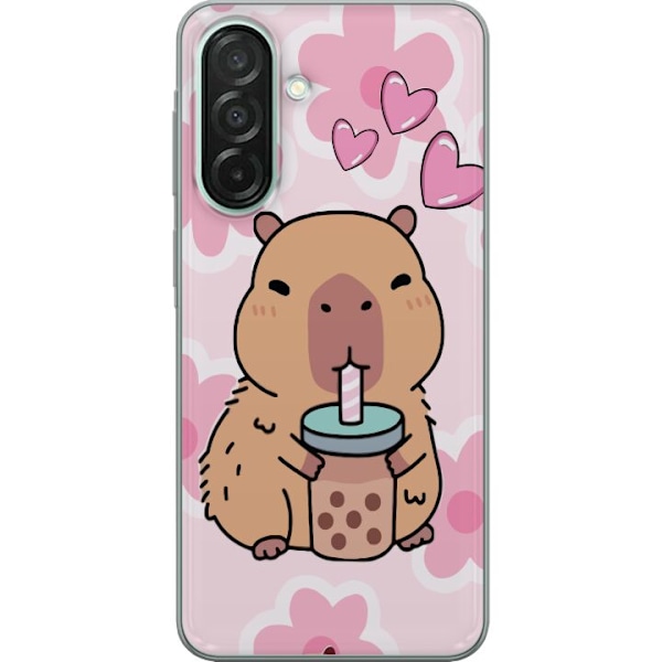 Samsung Galaxy A26 Läpinäkyvä kuori Kawaii Capybara Sydän