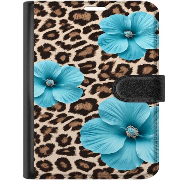 Kompatibel Tegnebogsetui til Apple iPhone Duo Brun blomsterleopard brun