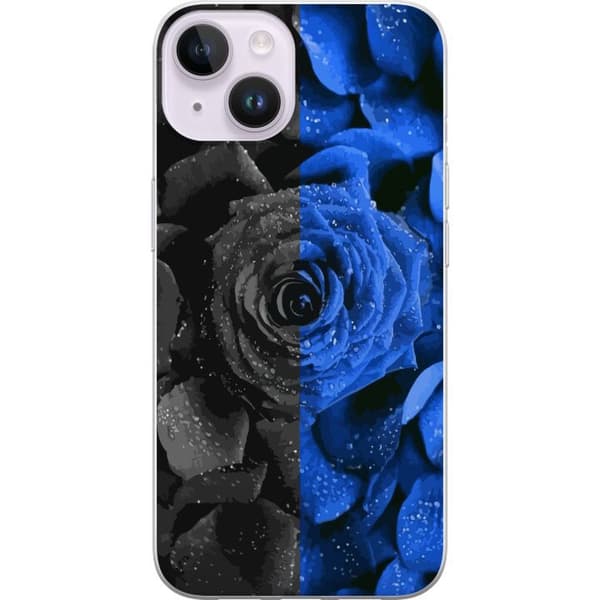 Kompatibelt Mobildeksel til Apple iPhone 14 Svart og blå rose