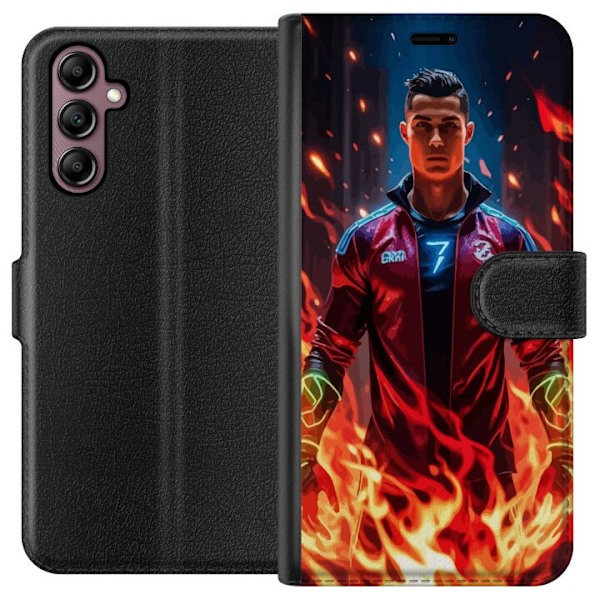 Samsung Galaxy A14 5G Tegnebogsetui Ronaldo Inferno - fodboldhelt i flammer