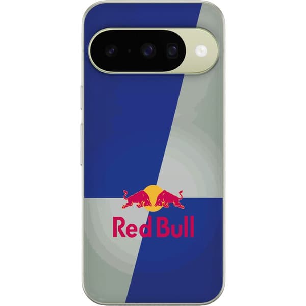 Kompatibelt Mobildeksel til Google Pixel 11 Minimalistisk Red Bull-logo med blå og grå bakgrunn blå