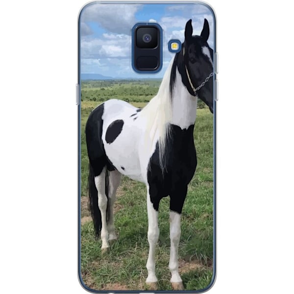 Samsung Galaxy A6 (2018) Läpinäkyvä kuori Hevosen Taika - tyylikäs hevonen rauhallisessa väriskaalassa