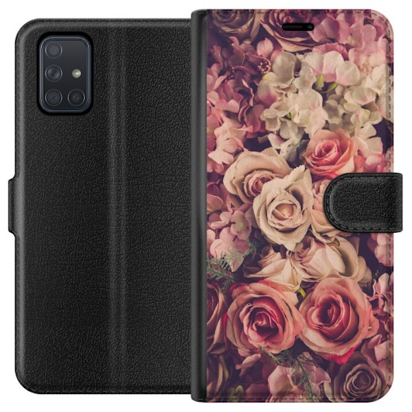 Samsung Galaxy A71 Tegnebogsetui Blomster