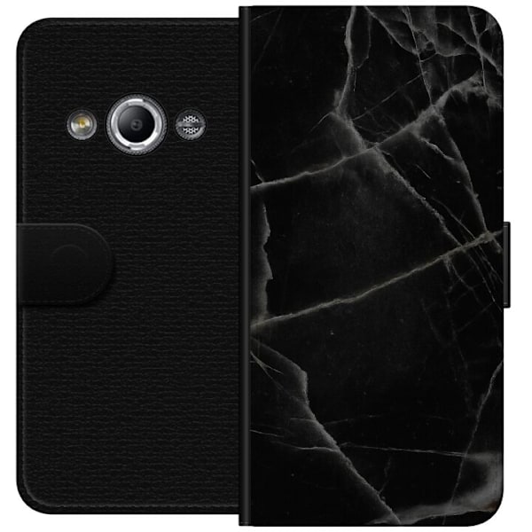 Samsung Galaxy Xcover 3 Tegnebogsetui Sort marmor