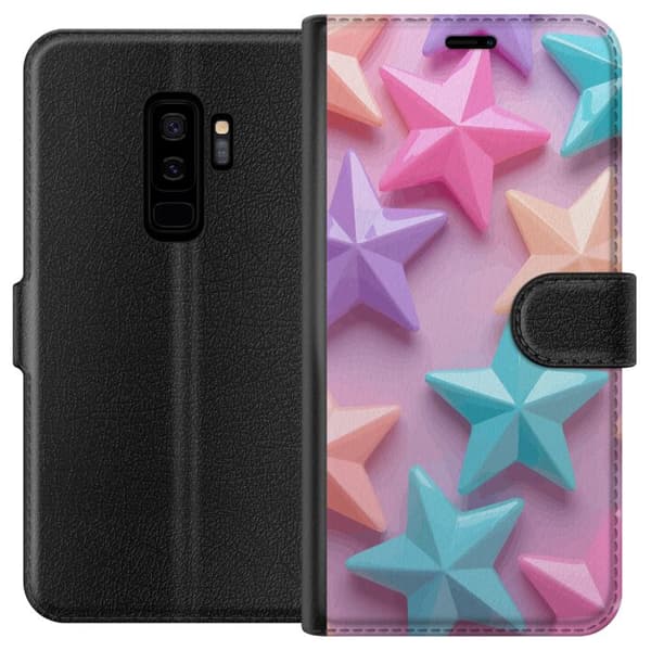 Kompatibel Tegnebogsetui til Samsung Galaxy S9+ Pastelfarvede stjerner i blødt design