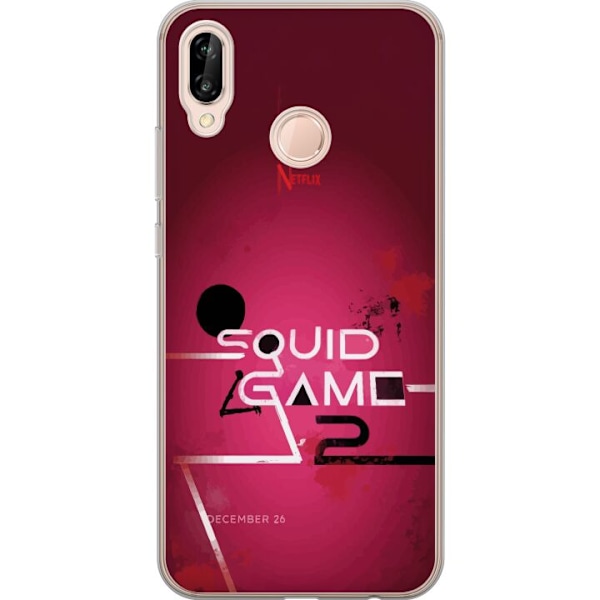 Huawei P20 lite Genomskinligt Skal Squid Game 2 - Röd