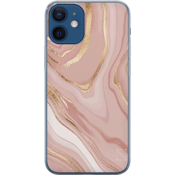 Kompatibel Mobilcover til Apple iPhone 12 mini Lyse Rosa Marmor