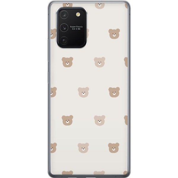 Samsung Galaxy S10 Lite Läpinäkyvä kuori Teddy-tausta - söpöt teddykarhut pehmeällä taustalla