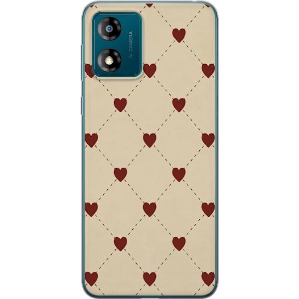 Motorola Moto E13 Gennemsigtig cover Hjertegitter