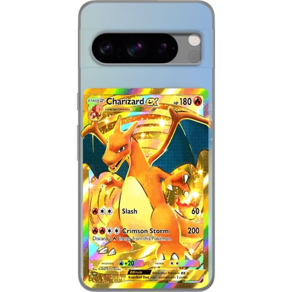 Kompatibelt Mobildeksel til Google Pixel 8 Pro GyllenCharizard EX samlerkort med regnbueeffekter gull