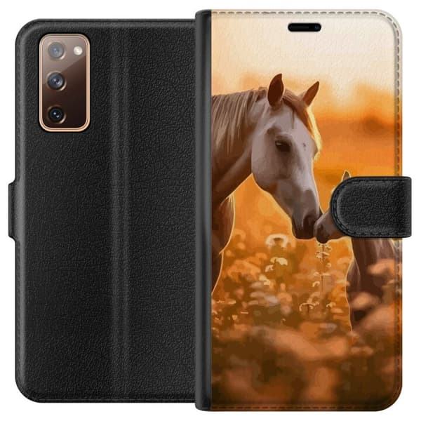 Kompatibel Tegnebogsetui til Samsung Galaxy S20 FE Heste