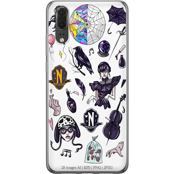 Huawei P20 Gennemsigtig cover Onsdag klistermærker